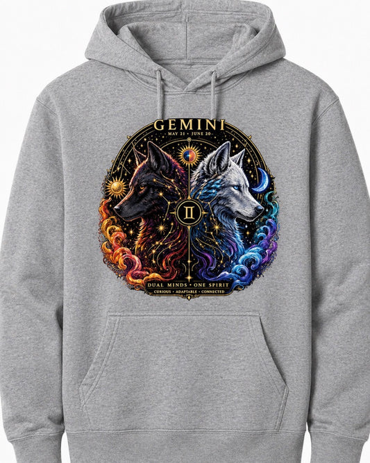 GEMINI WITH 2 WOLVES-HOODIE