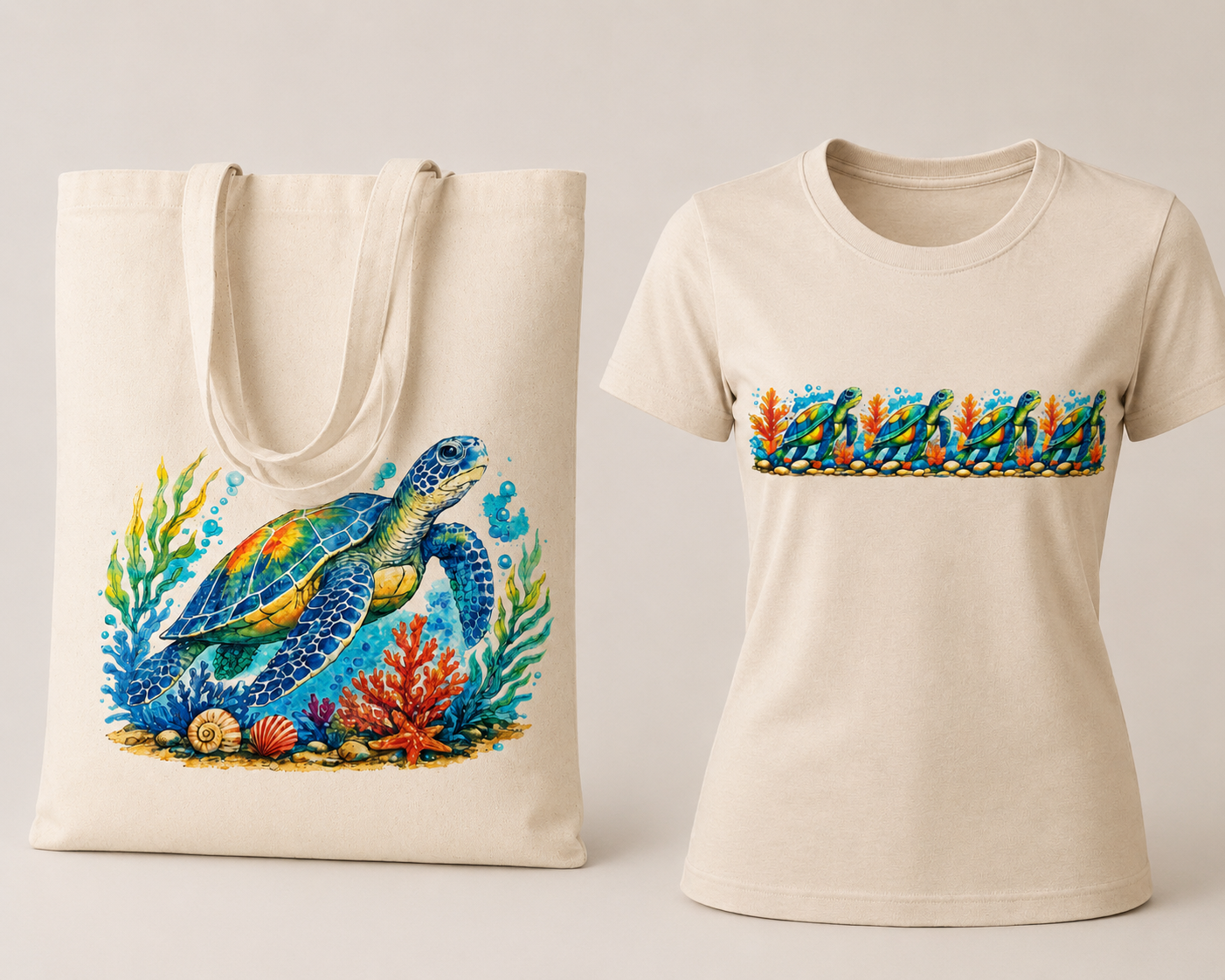 SEA TURTLE  BAG AND T SHIRT BUNDLE