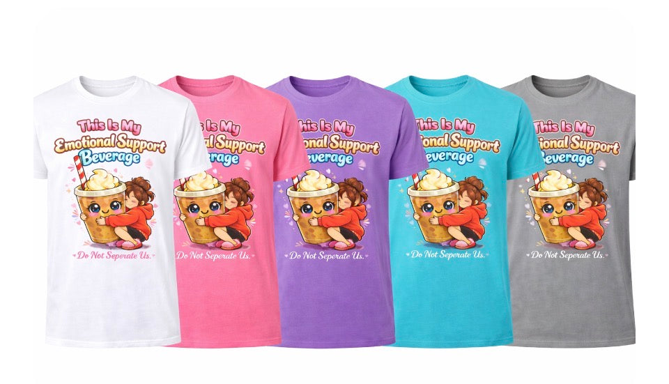 EMOTIONAL SUPPORT CORAL EDITION-SHORT SLEEVE T-SHIRT