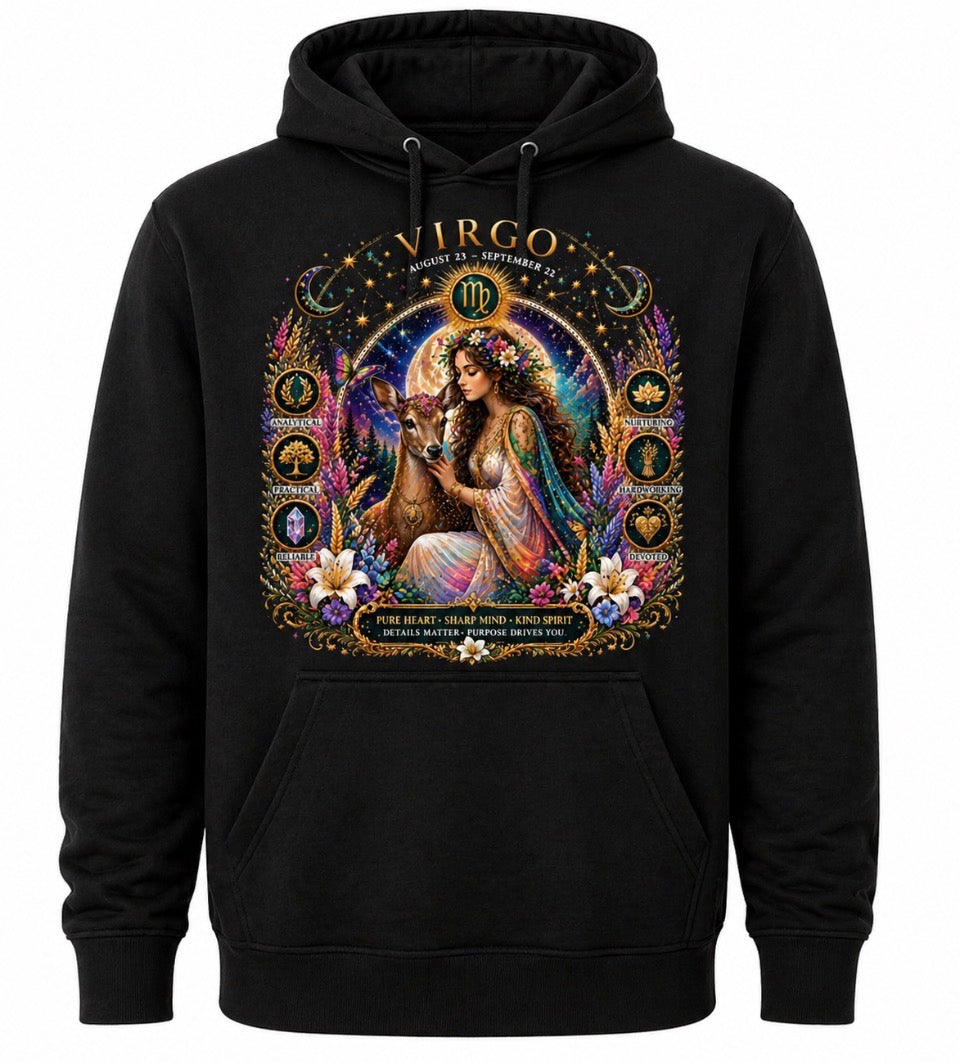 VIRGO CELESTIAL WOMAN AND DEER-HOODIE