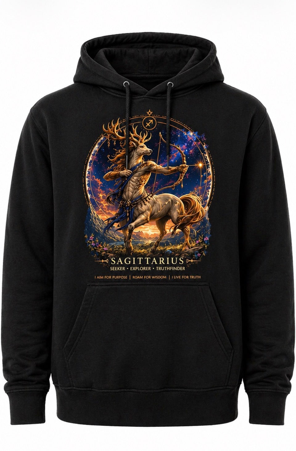 SAGITTARIUS WITH CENTAUR ARCHER GRAPHIC-HOODIE
