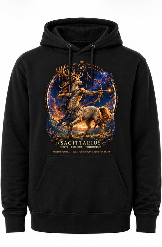 SAGITTARIUS WITH CENTAUR ARCHER GRAPHIC-HOODIE