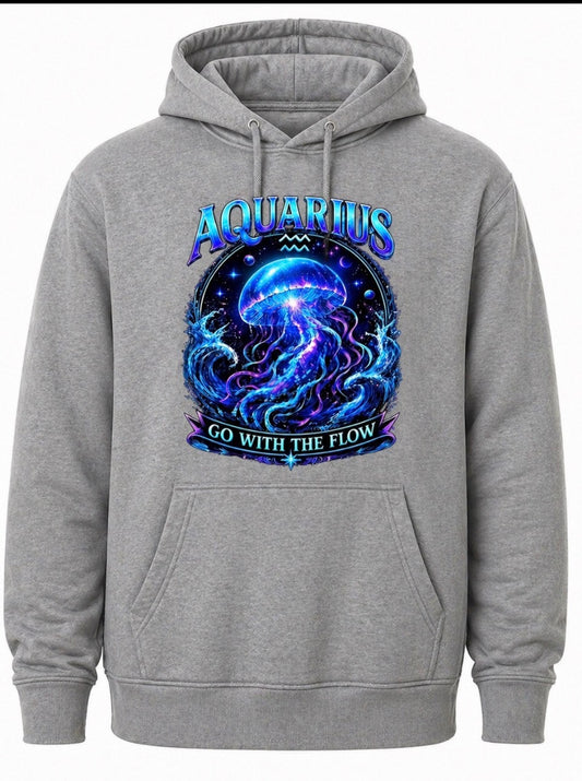 AQUARIUS WITH GRAPHIC JELLYFISH-HOODIE